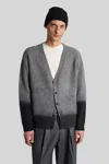 Paura Radmin Cardigan In Grey Wool In Gray