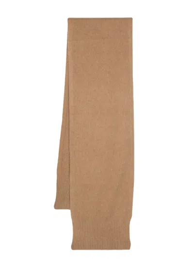 PAURA 罗纹边饰初剪羊毛围巾