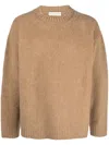 Paura Relaxed Fit Round Neck Wool Sweater In Neutrals