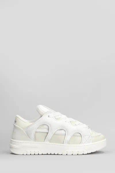Paura Santha 1 Sneakers In White Leather And Fabric