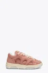 Paura Santha 1 Suede Antique Pink Suede Low Sneaker In Antique Pink