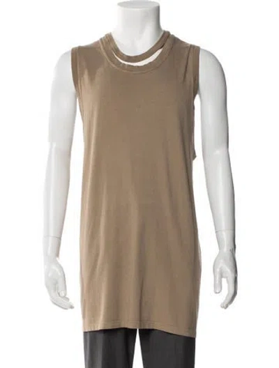 Pre-owned Paura Scoop Neck Sleeveless T-shirt In Neutrals