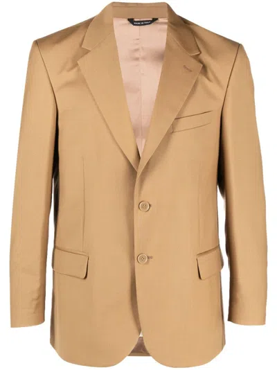 Paura Single-breasted Suit Jacket In Braun