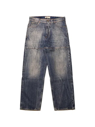 Paura Sofian Panelled Jeans In Blue