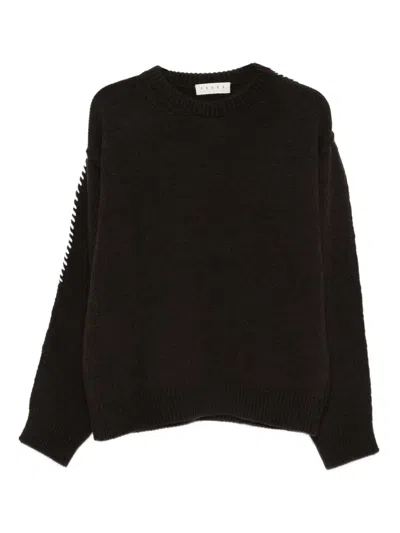 Paura Stitch-detail Sweater In Brown