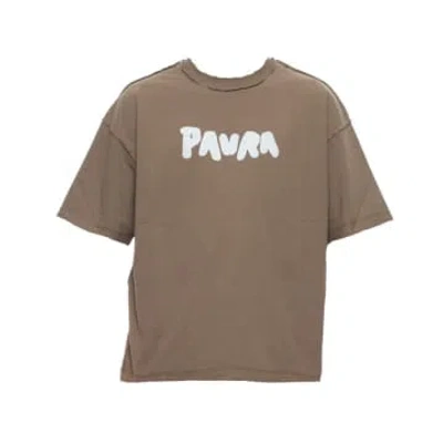 Paura T-shirt For Man T-shirt Bold Costa Oversized In Brown