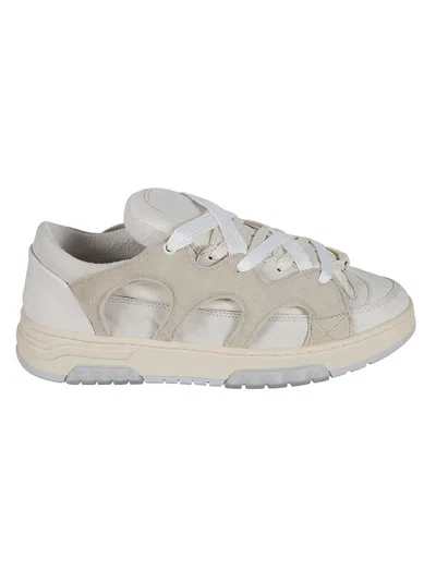Paura Santha 1 Original Sneakers In Beige Suede In Cream Off White