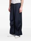 Paura Fan Pants In Blue Wool In Blue