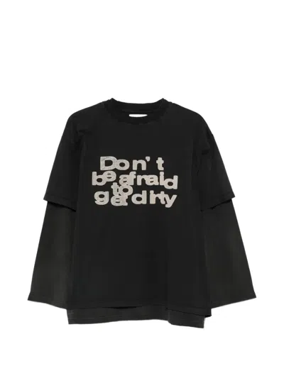 Paura Zeno Double-layert-shirt In Black