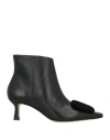 Pavin Woman Ankle Boots Black Size 10 Leather In Black