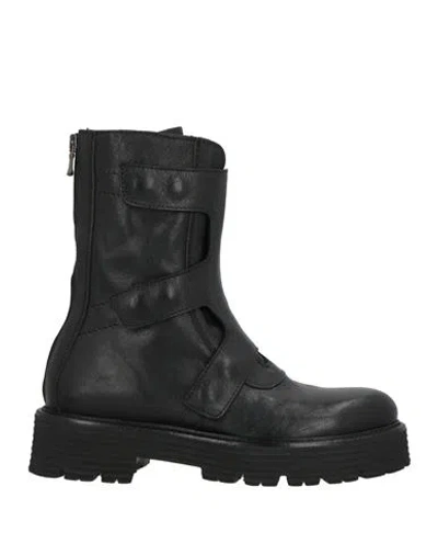 PAVIN PAVIN WOMAN ANKLE BOOTS BLACK SIZE 6.5 LEATHER