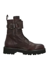 Pavin Woman Ankle Boots Dark Brown Size 11 Leather In Brown