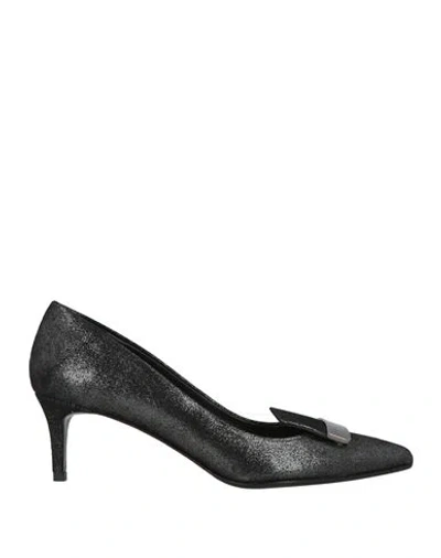 Pavin Woman Pumps Charcoal Size 8 Leather In Gray