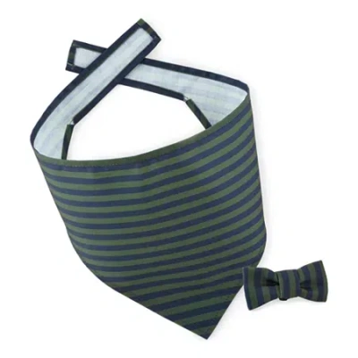 Paw And Tail Paw & Tail Dog Bandana And Bow Tie Set In Blue