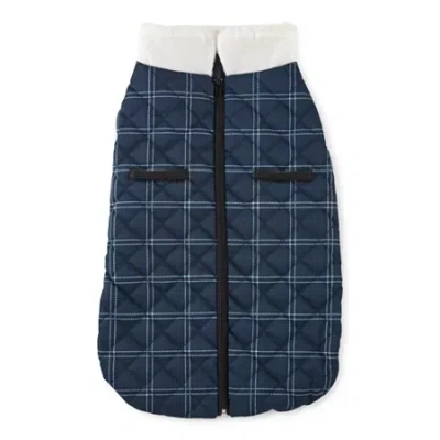 Paw And Tail Paw & Tail Plaid Sherpa Dog Collar Vest In Blue