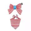 Paw And Tail Paw & Tail Striped Dog Bandana & Bow Set In Red
