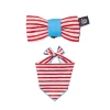 Paw And Tail Paw & Tail Striped Dog Bowtie & Bandana Set In Red