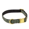Paw And Tail Paw & Tail Woven Printed Floral Dog Collar In Green