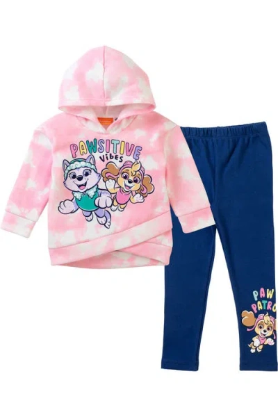 Paw Patrol Kids'  2-piece Fleece Hoodie And Leggings Set In Everest Skye Pink Navy