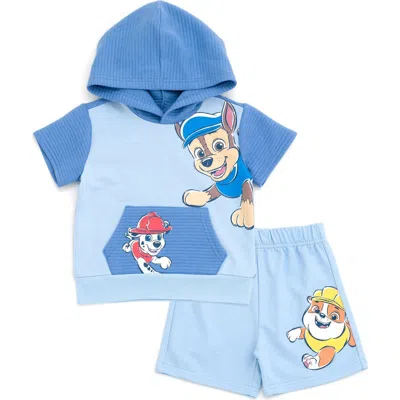 Paw Patrol Babies'  2-piece Hooded Tee And Shorts Set In Light Blue