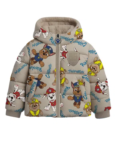 Paw Patrol Kids' Boys 2t-7 Printed Puffer Jacket In Brown