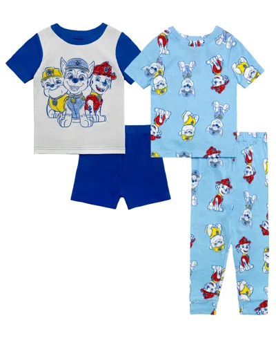 Paw Patrol Babies' Boys' Toddler 2t-4t Sketchy Graphic Tops, Shorts, And Pants, 4-piece Pajama Set In Multi