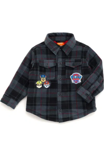 Paw Patrol Kids'  Faux Shearling Shacket In Chase Marshall Plaid