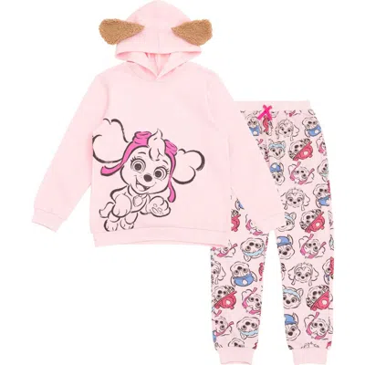Paw Patrol Kids'  Fleece Hoodie And Jogger Set In Light Pink Skye