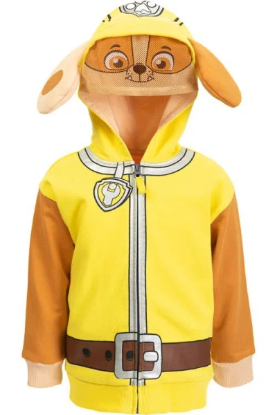 Paw Patrol Kids'  Fleece Zip-up Hoodie In Rubble Yellow