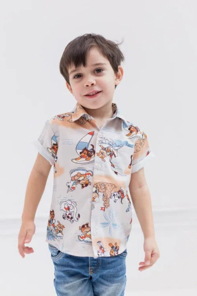 Paw Patrol Kids'  Hawaiian Button-down Shirt In Sunset Marshall Zuma