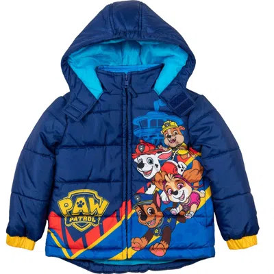 Paw Patrol Kids'  Hooded Puffer Coat In Chase Skye Navy Blue