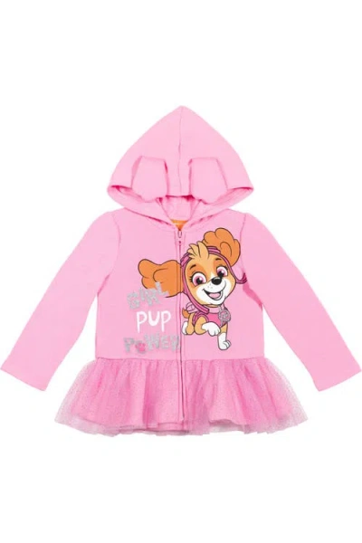 Paw Patrol Kids'  Skye Girls' Fleece Zip-up Hoodie In Skye Pink