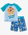 Paw Patrol Toddler Boys Rash Guard & Swim Trunks Set In Green