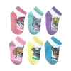 Paw Patrol Toddler Girls Multi-pack 6 Pair  Quarter Ankle Socks In White