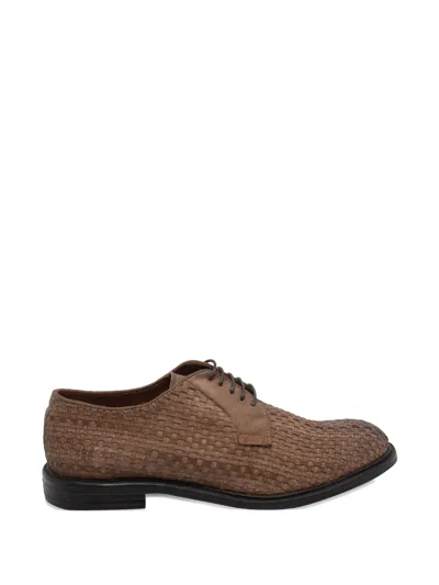 Pawelk's Daddy Woven Suede Derby Shoes In Brown