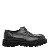 Pawelk's Green Cru Lace Up Shoes In Black