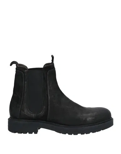 Pawelk's Man Ankle Boots Black Size 8 Leather, Elastic Fibres