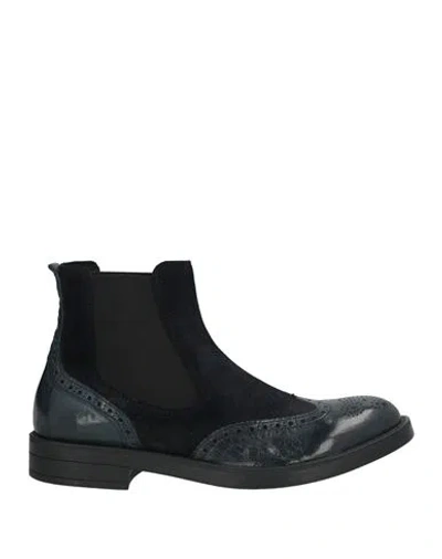 Pawelk's Man Ankle Boots Midnight Blue Size 8 Leather
