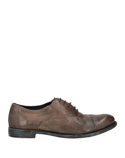 Pawelk's Man Lace-up Shoes Khaki Size 8 Soft Leather In Beige