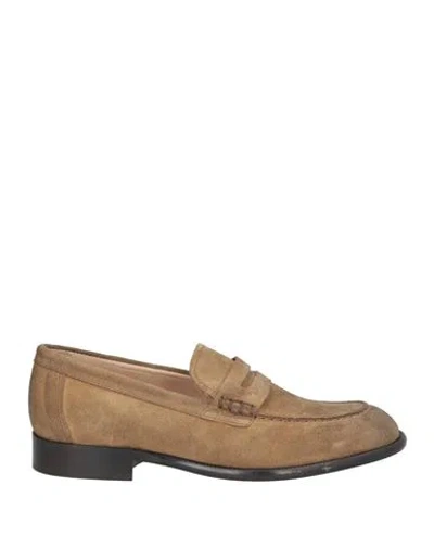 Pawelk's Man Loafers Khaki Size 9 Leather In Beige