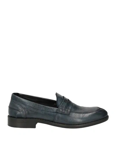 PAWELK'S PAWELK'S MAN LOAFERS NAVY SIZE 6 LEATHER
