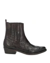 Pawelk's Woman Ankle Boots Dark Brown Size 12 Leather In Brown