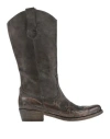 Pawelk's Woman Boot Dark Brown Size 8 Leather In Grey