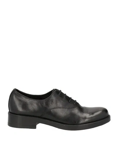 Pawelk's Woman Lace-up Shoes Black Size 8 Leather