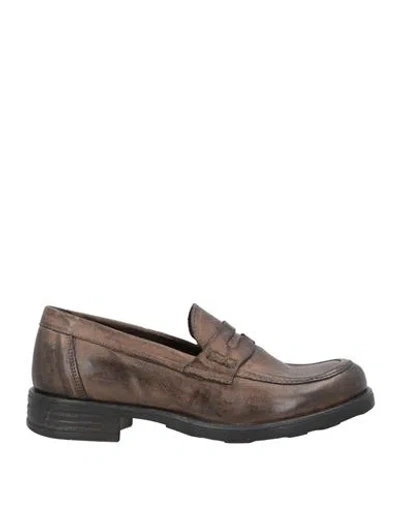 Pawelk's Woman Loafers Khaki Size 10 Leather In Beige
