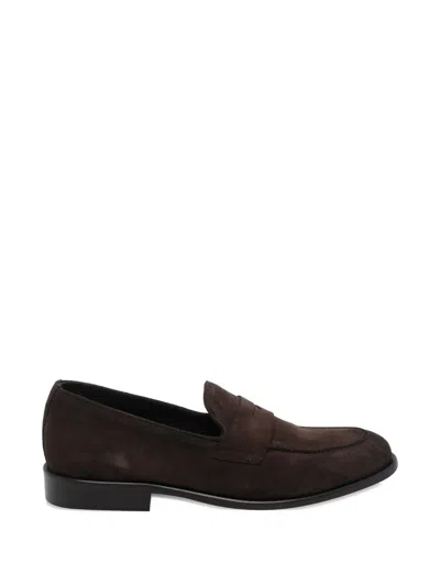 Pawelk's Suede Relax Loafers In Brown