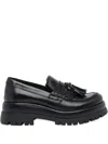 Pawelk's Tassel Platform Loafers In Black