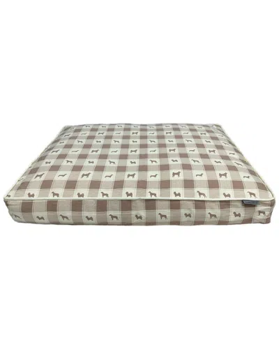 Paws & Decor Taupe Plaid Comfort Dog Bed