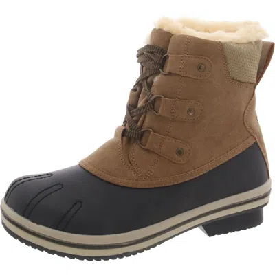 Pawz Ginnie Womens Faux Leather Lace-up Winter & Snow Boots In Brown