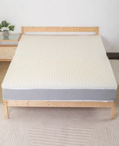 Payton 1" Convoluted Copper-infused Memory Foam Mattress Topper, Full In Sand